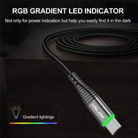 USLION oświetlenie LED kabel Micro USB Transfer danych 3A szybka ładowarka przewód do Samsung Xiaomi Android Micro USB kabel telefoniczny 4